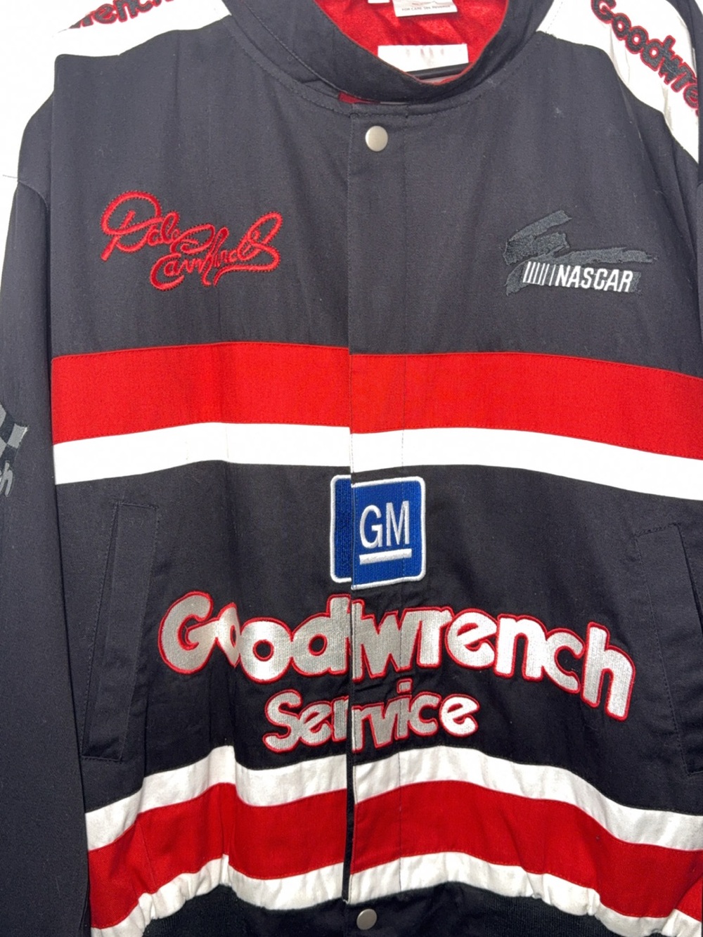 Goodwrench GM NASCAR Men's Black & Red Racing Jacket large